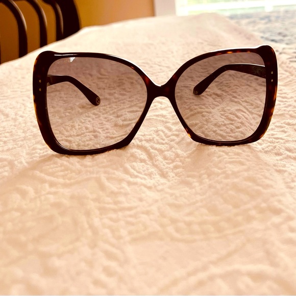 GUCCI Brown Gradient Turquoise-002 Butterfly Ladies Sunglasses | OS | Preowned - Picture 4 of 15